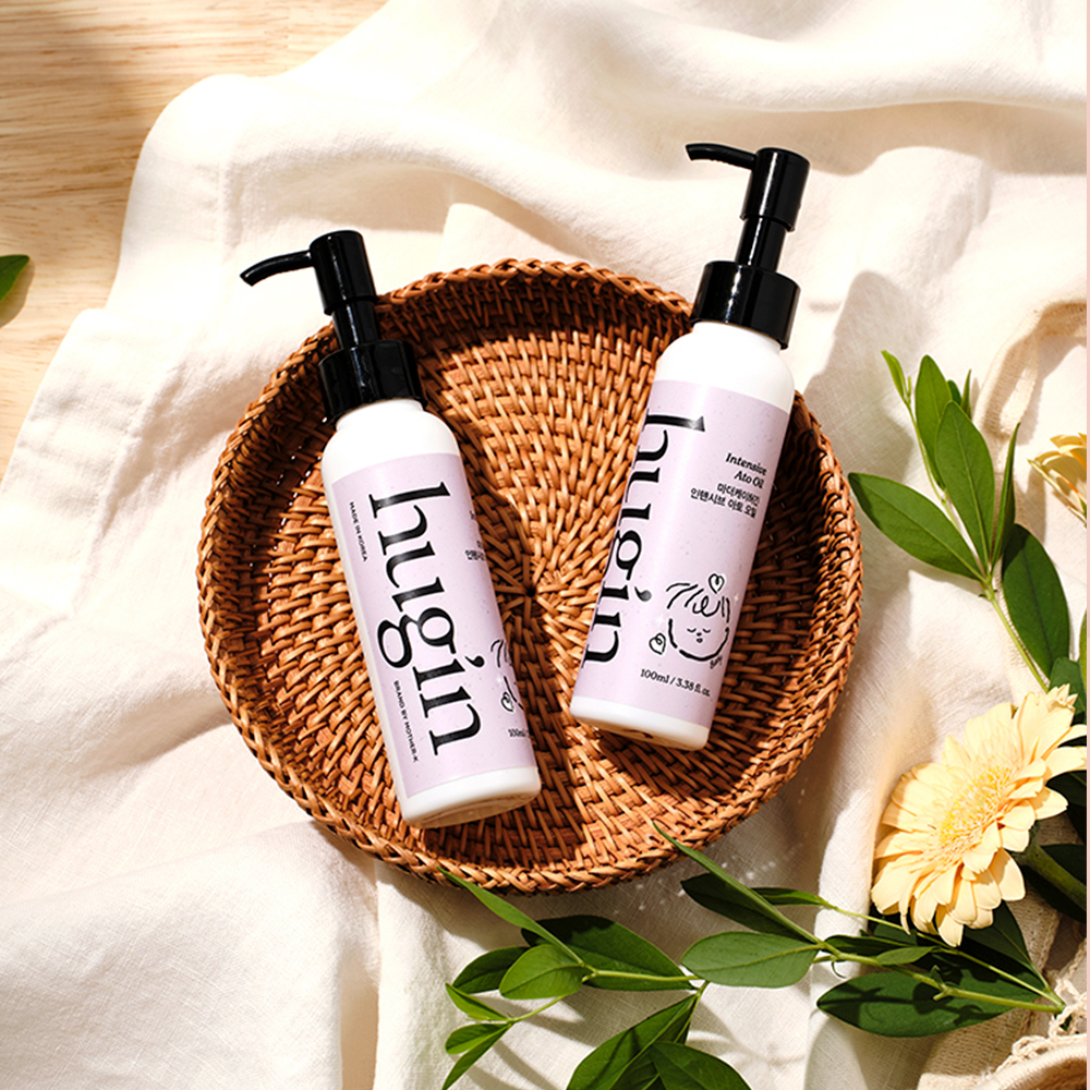허긴 고보습 아기 신생아 마사지 인텐시브 아토 오일 100ml, 2개