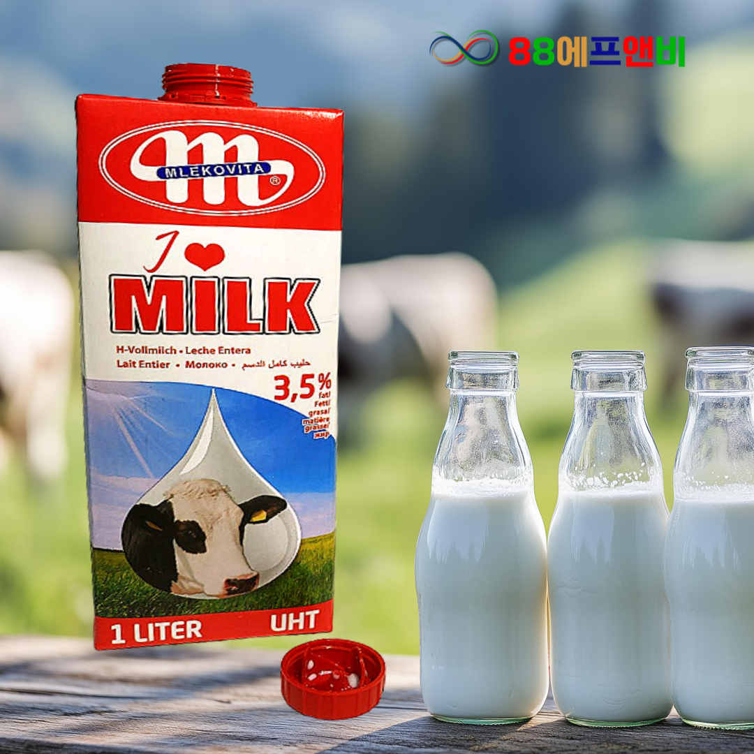 폴란드 멸균우유 1L 믈레코비타 유지방 3.5%