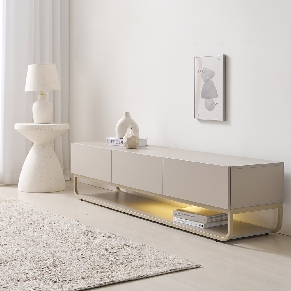 라자가구 E0등급 마리엔 모던 LED 거실장 180cm