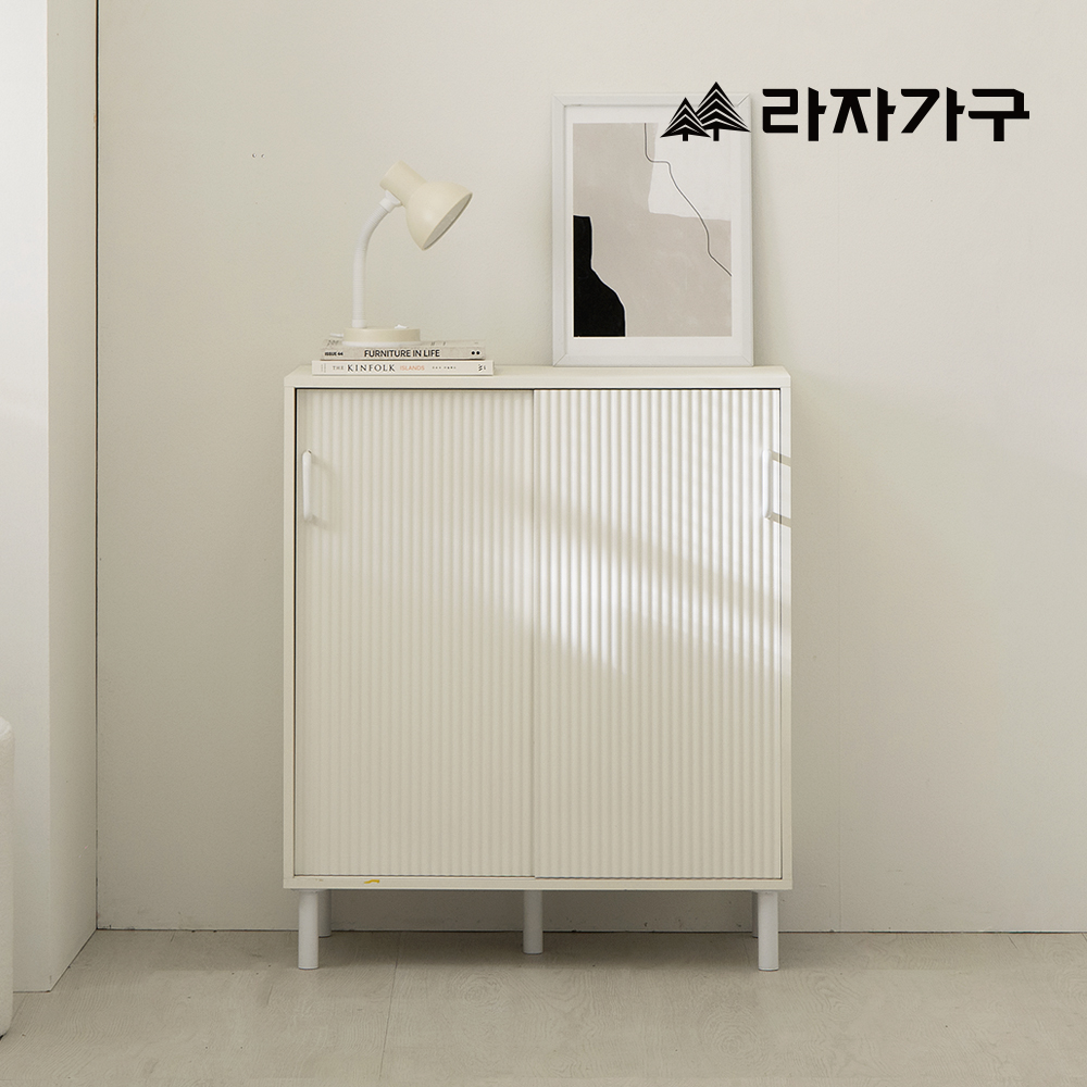 라자가구 미아 E0 템바보드 슬라이딩 거실 베란다 다용도 미닫이 수납장 800, 3단, 아이보리