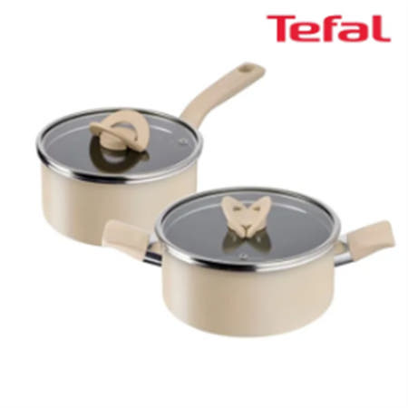 테팔 팬&냄비 인덕션 블라썸 베이지 2종세트 (편수냄비 18cm + 양수냄비 20cm)