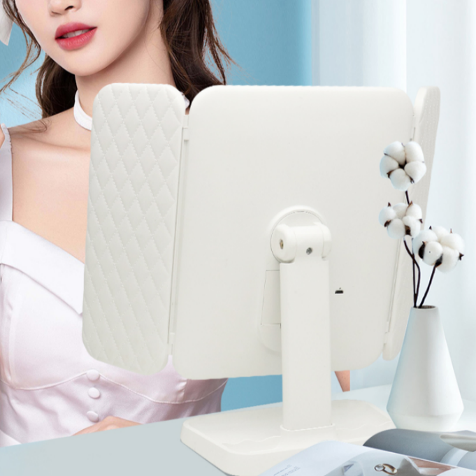 LED 탁상 거울 화장 메이크업 무선 접이식 화장대 여행용