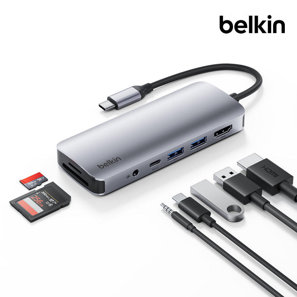 벨킨 7in1 USB-C타입 멀티 허브 AVC009bt 맥북 에어 프로 M4 갤럭시북5 아이패드 윈도우 노트북 호환