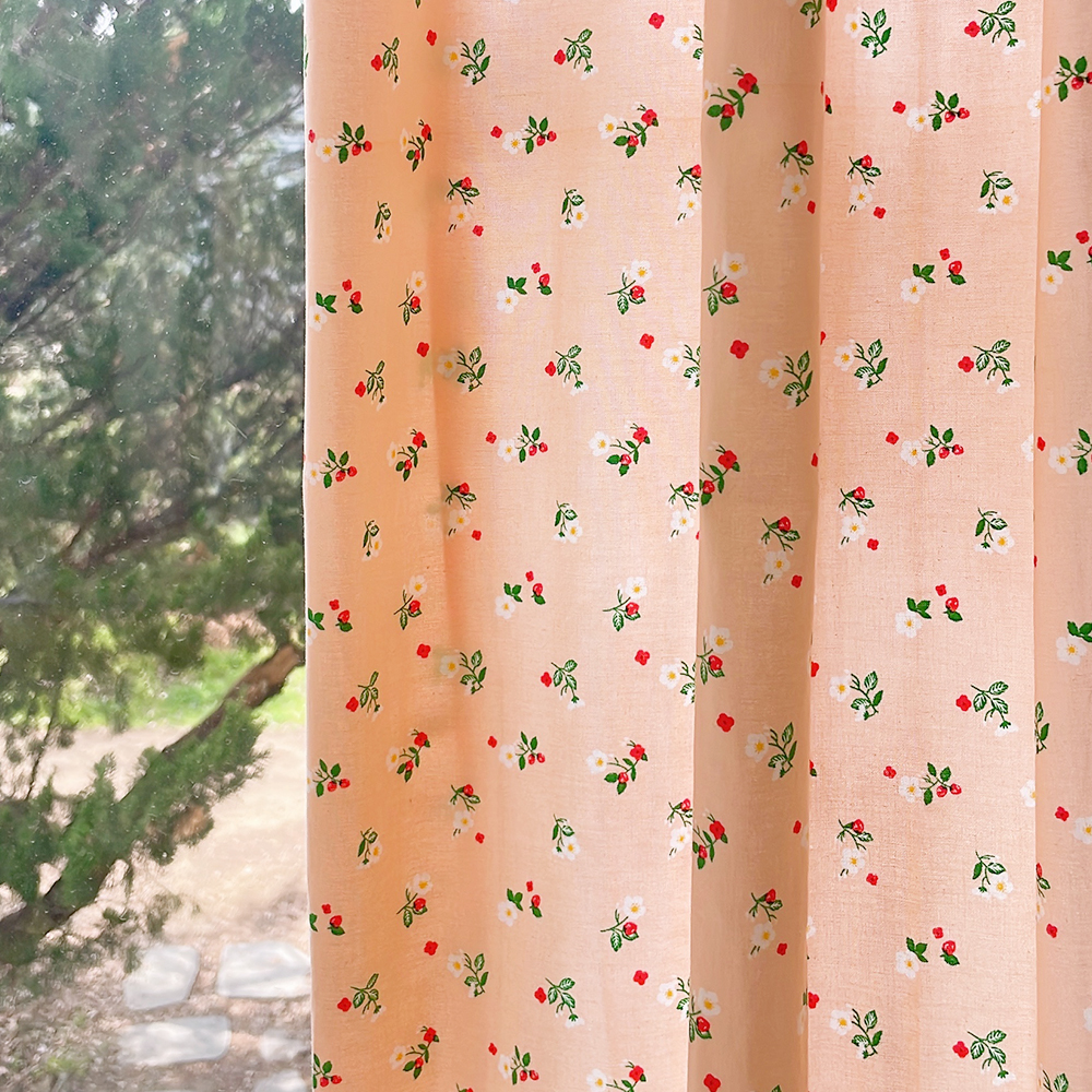 살구꽃무늬 프린트 커튼 아이방 맞춤제작 커튼