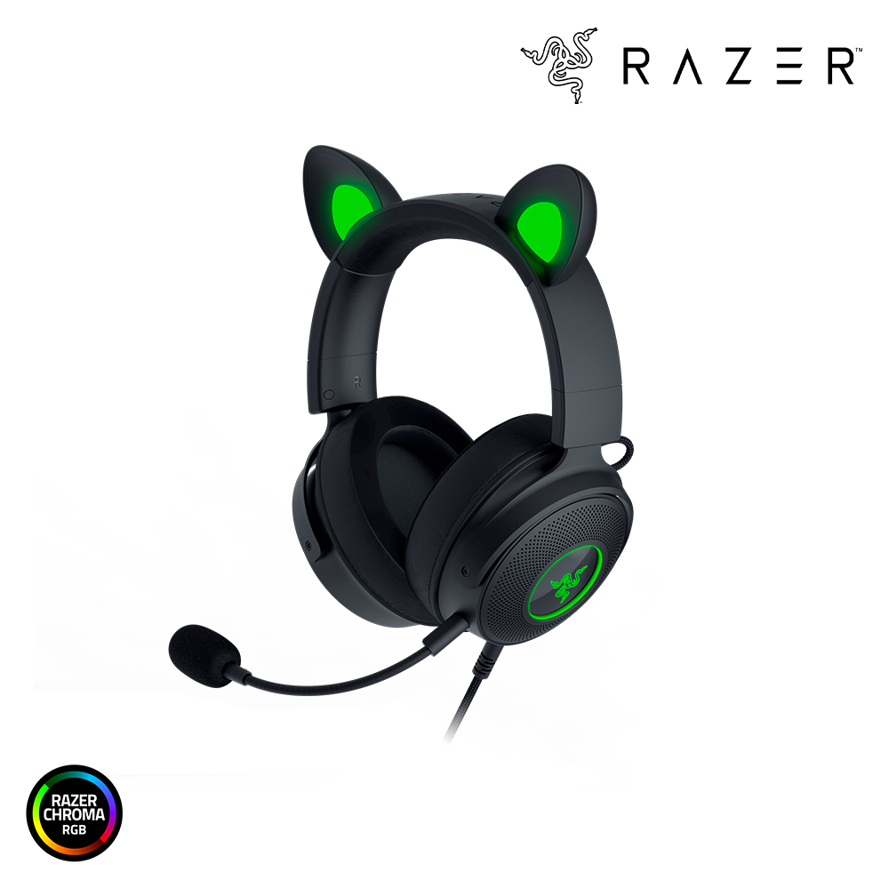 [혜택가 19만]레이저코리아 크라켄 키티 V2 PRO 게이밍 헤드셋 블랙