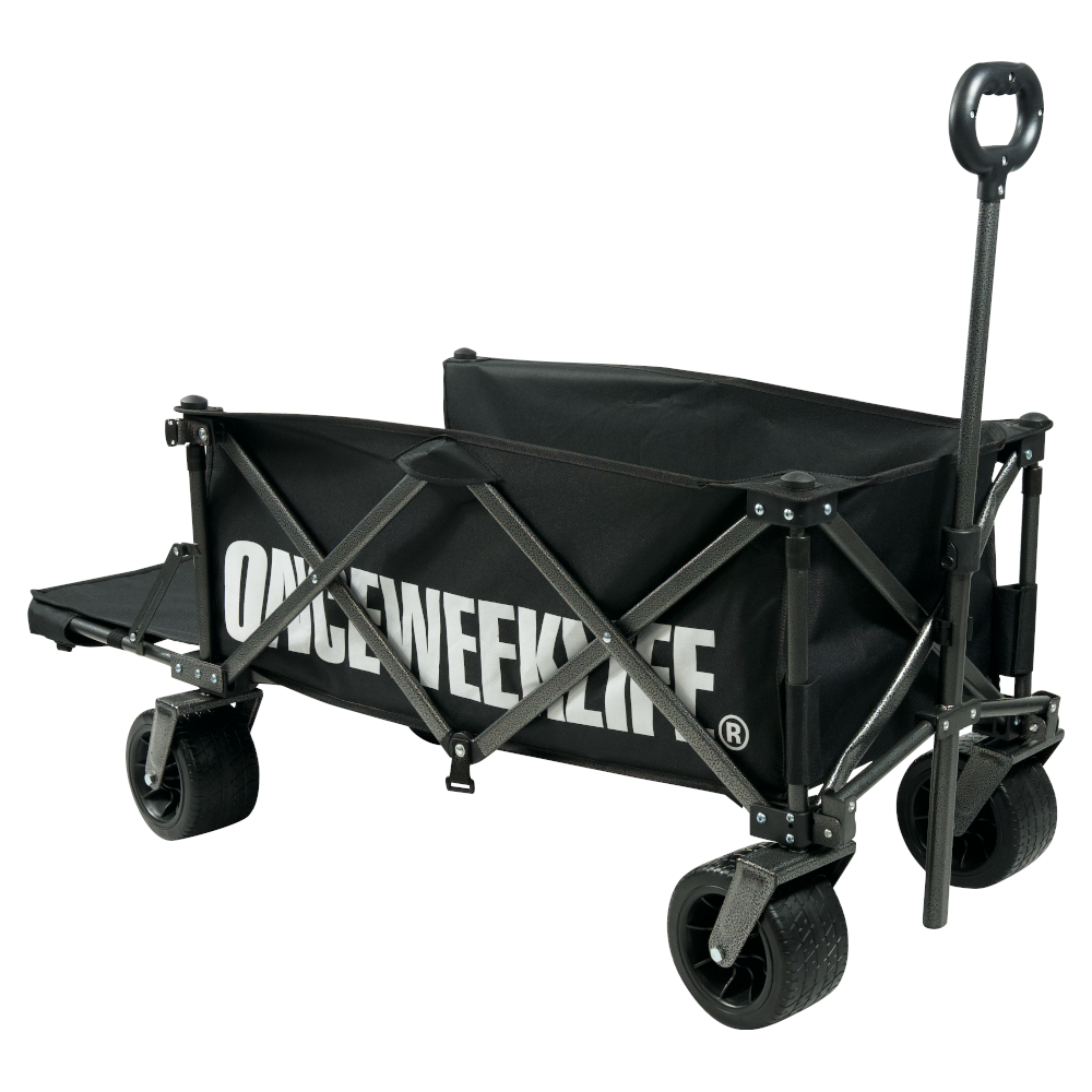 원스위크라이프 캠핑 접이식 폴딩 카트 왜건 뒷문 개방 오픈형 웨건 수레 카키