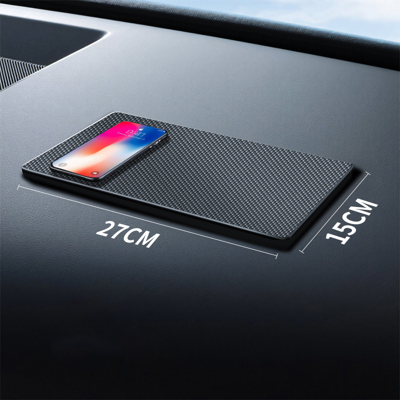 차량용 논슬립패드 자동차 미끄럼방지 실리콘 대시보드 BMW 테슬라 카니발 블랙(27/15cm)