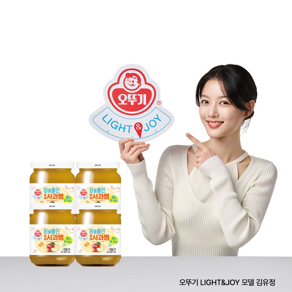 오뚜기 LIGHT&JOY 당을줄인 청송사과쨈 290G 4개 - 상품 이미지