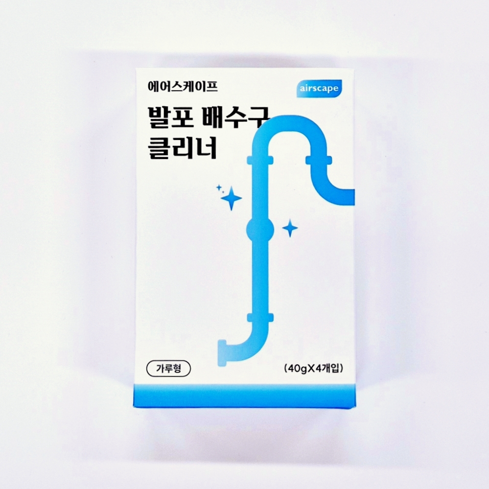 발포 배수구클리너 화장실 하수구 청소 에어스케이프 40g 4개입, 1개