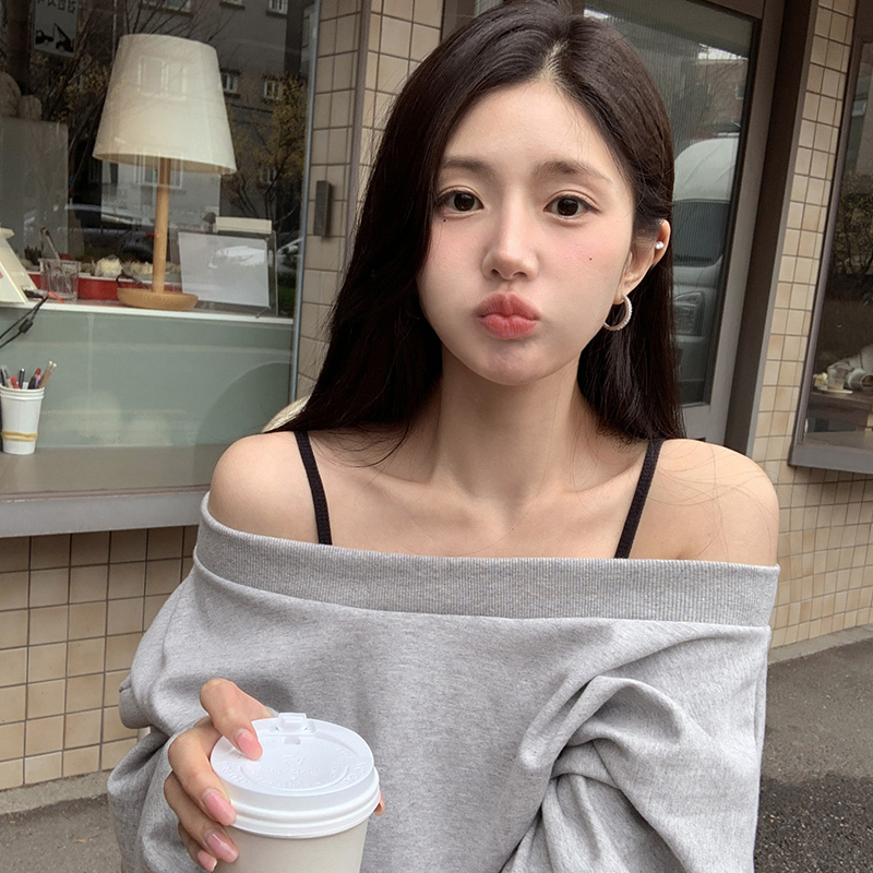 루메니 오프숄더 크롭 맨투맨 ts4499 - 상세 이미지 4