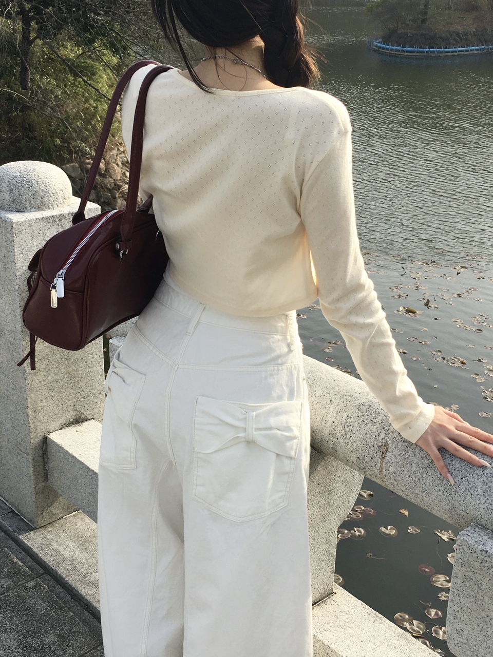 스프링 펀칭 투버튼 크롭 가디건 (4color) 상세 이미지 9
