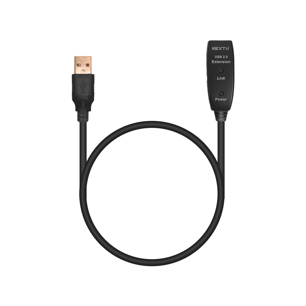 넥스트유 USB 2.0 리피터 어댑터 포함 유전원 거리 연장 케이블 15m, 1개 - 상품 이미지