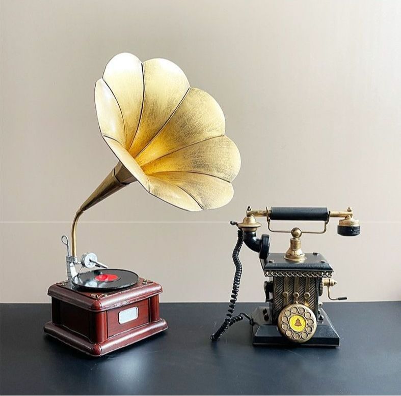 미국 클래식 축음기 모형 인테리어 장식소품 홈 카페 꾸미기