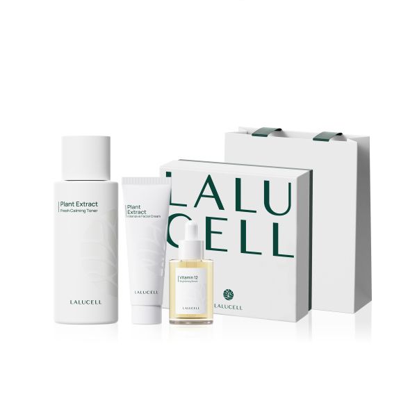 LALUCELL 비타민 12 데일리 스킨 케어 임산부 토너 세럼 크림 화장품 세트 : 일품상점21