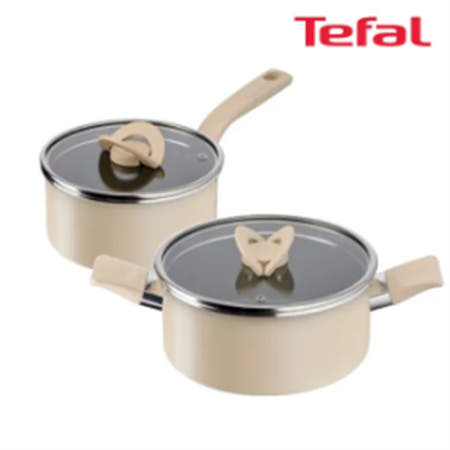 테팔 팬&냄비 인덕션 블라썸 베이지 2종세트 (편수냄비 18cm + 양수냄비 24cm)