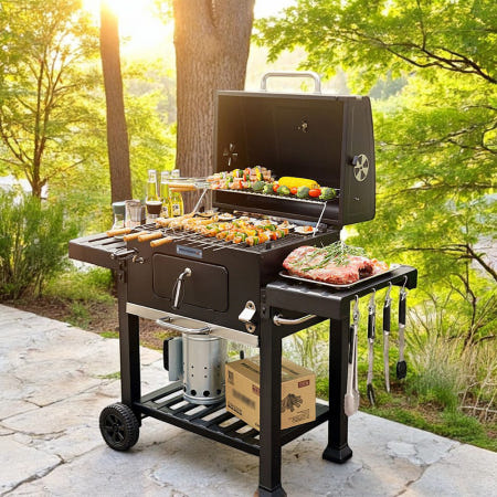 훈제 바베큐그릴 초대형 훈연 직화 숯불그릴 캠핑 펜션 야외 화로 불판