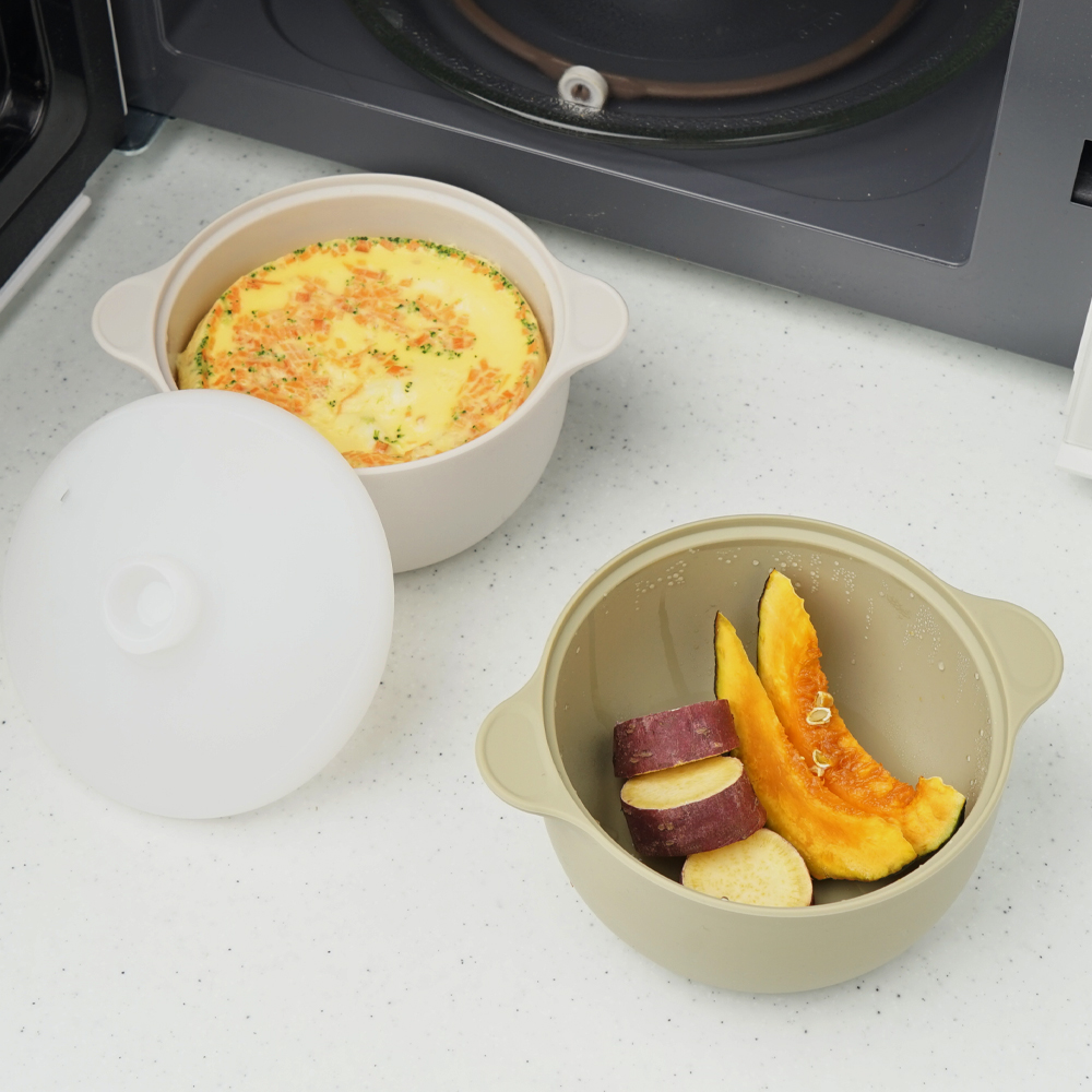 실리가든 국산 전자레인지 찜기 실리콘 냄비 야채 만두 계란찜 라면 용기 500ml 이미지 3