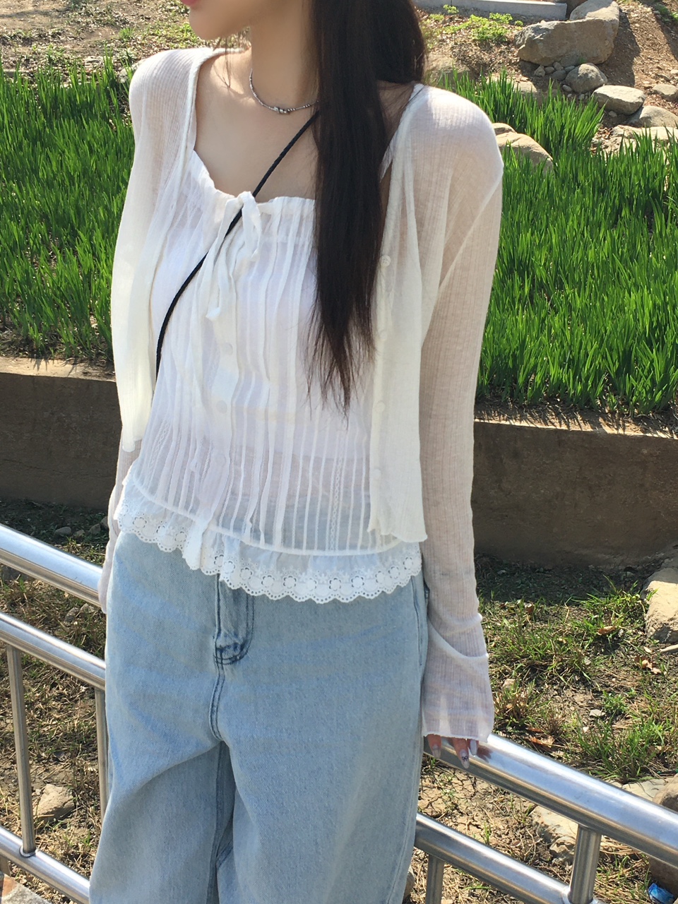 [햇빛가림용🌞💛] 클로버 썸머 후들 시스루 가디건 (6color) 상세 이미지 4