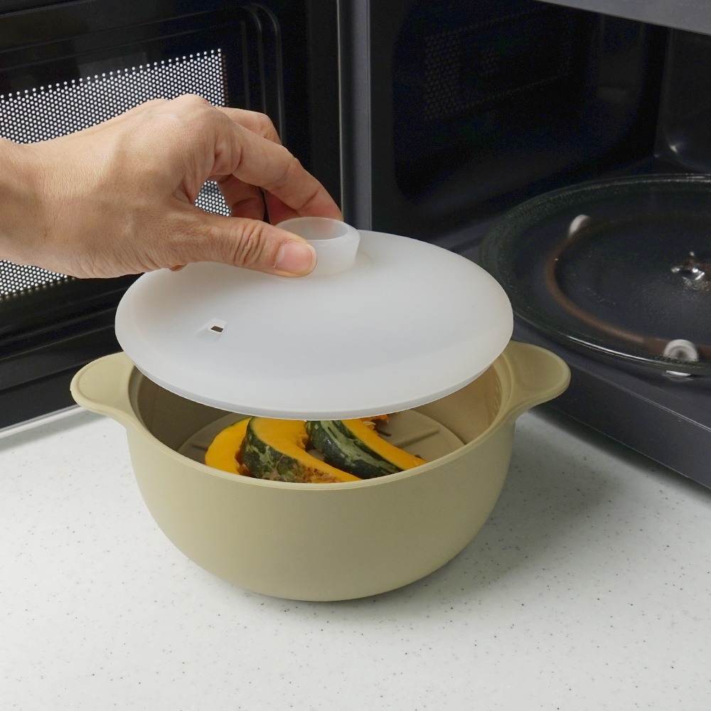 실리가든 국산 전자레인지 찜기 실리콘 냄비 야채 만두 계란찜 라면 용기 500ml 이미지 2