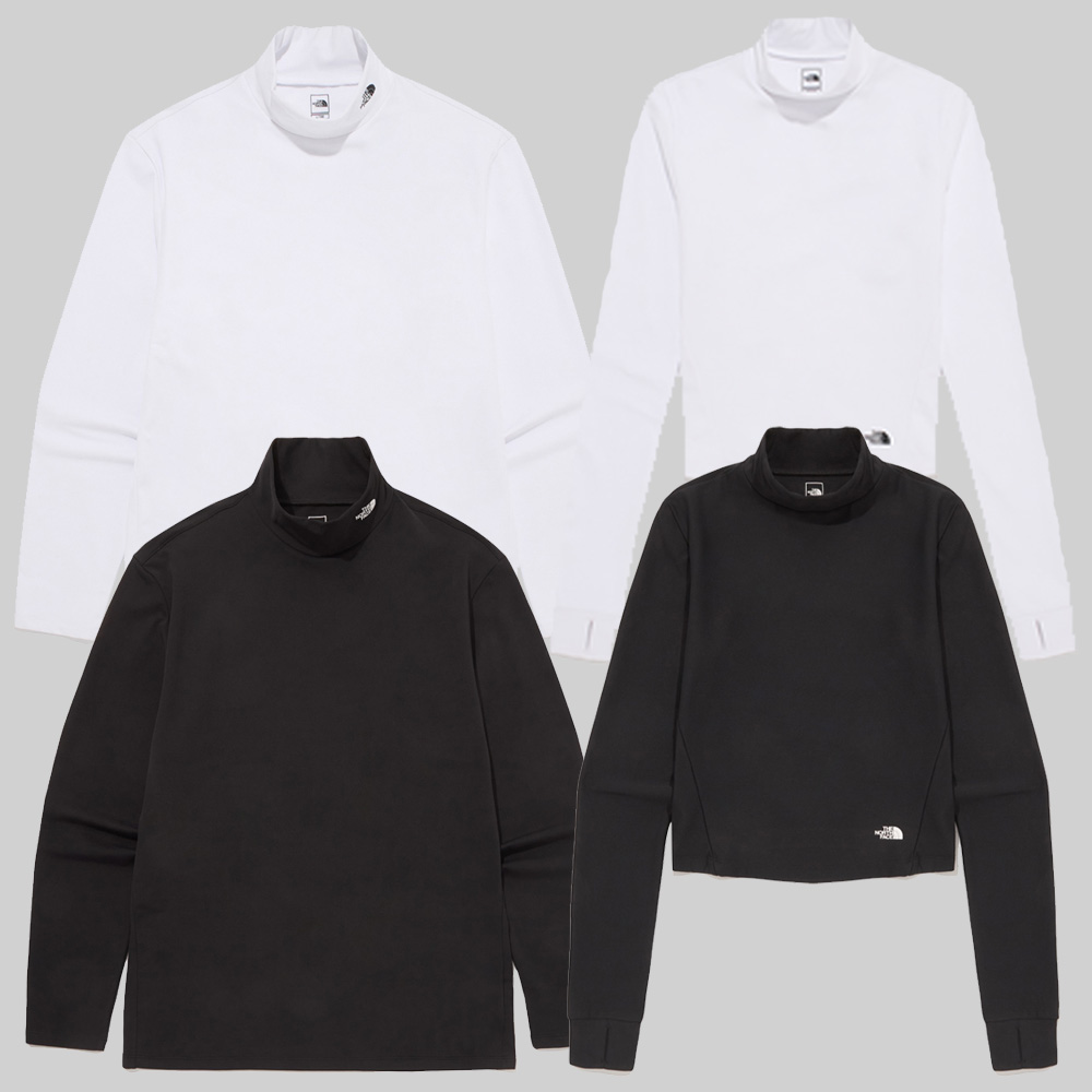 노스페이스 얇은 긴팔티 슬림 이너 반목 터틀넥 티셔츠 NT7XQ52A