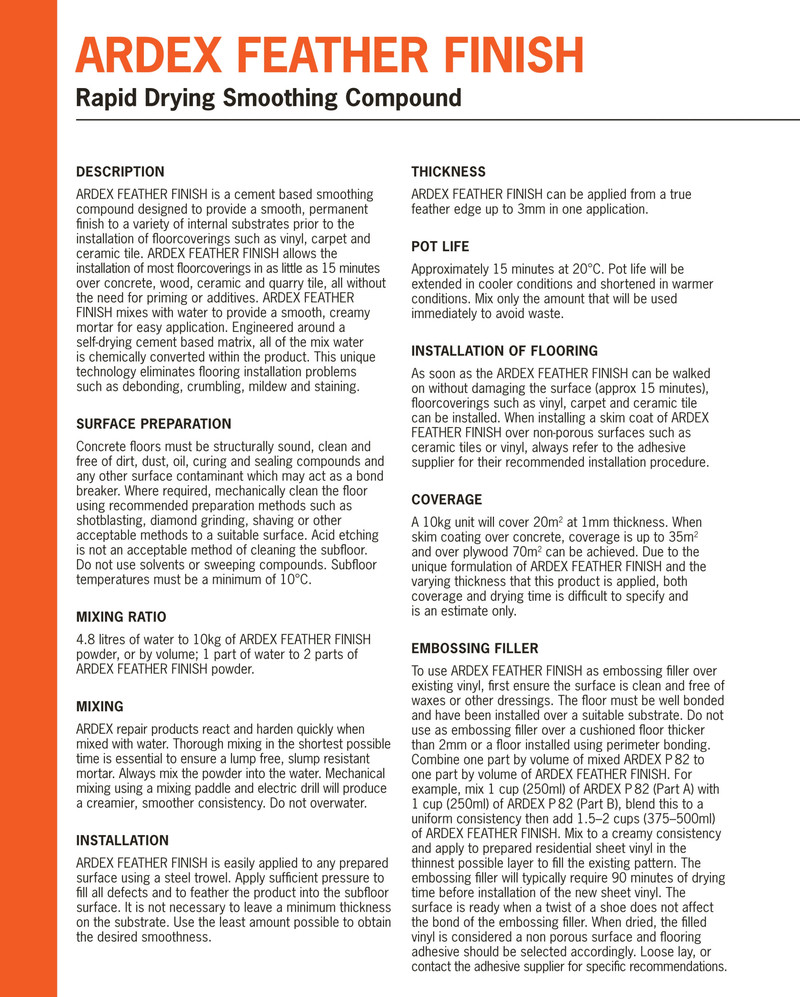 피더피니쉬 Feather Finish 초속경 시멘트 퍼티 / 하다건재 아덱스