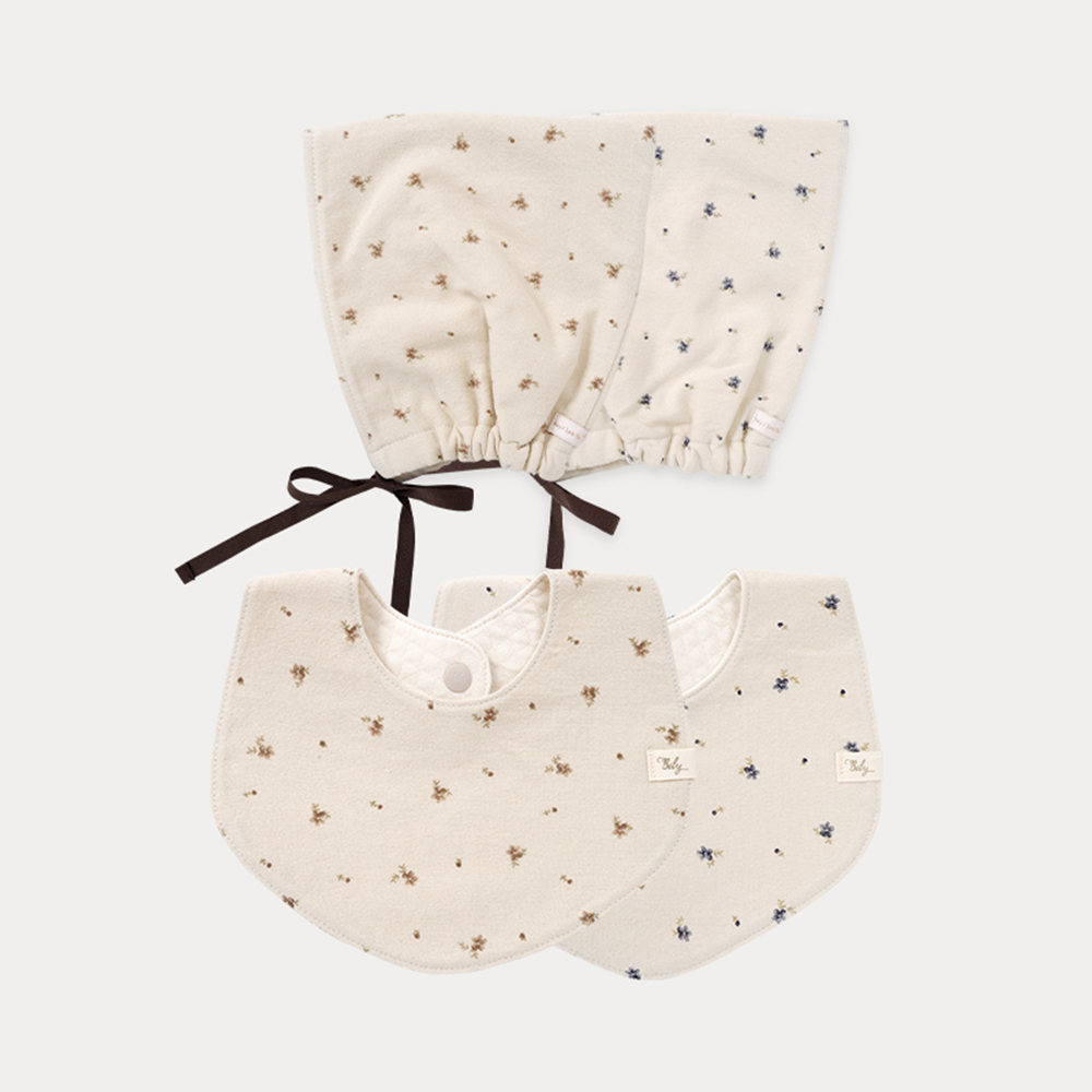 빌리 르세아 오가닉 아기 턱받이 / 보넷 친환경 유기농 순면 신생아 빕 유아 이유식 받침 아기 모자 아기용품