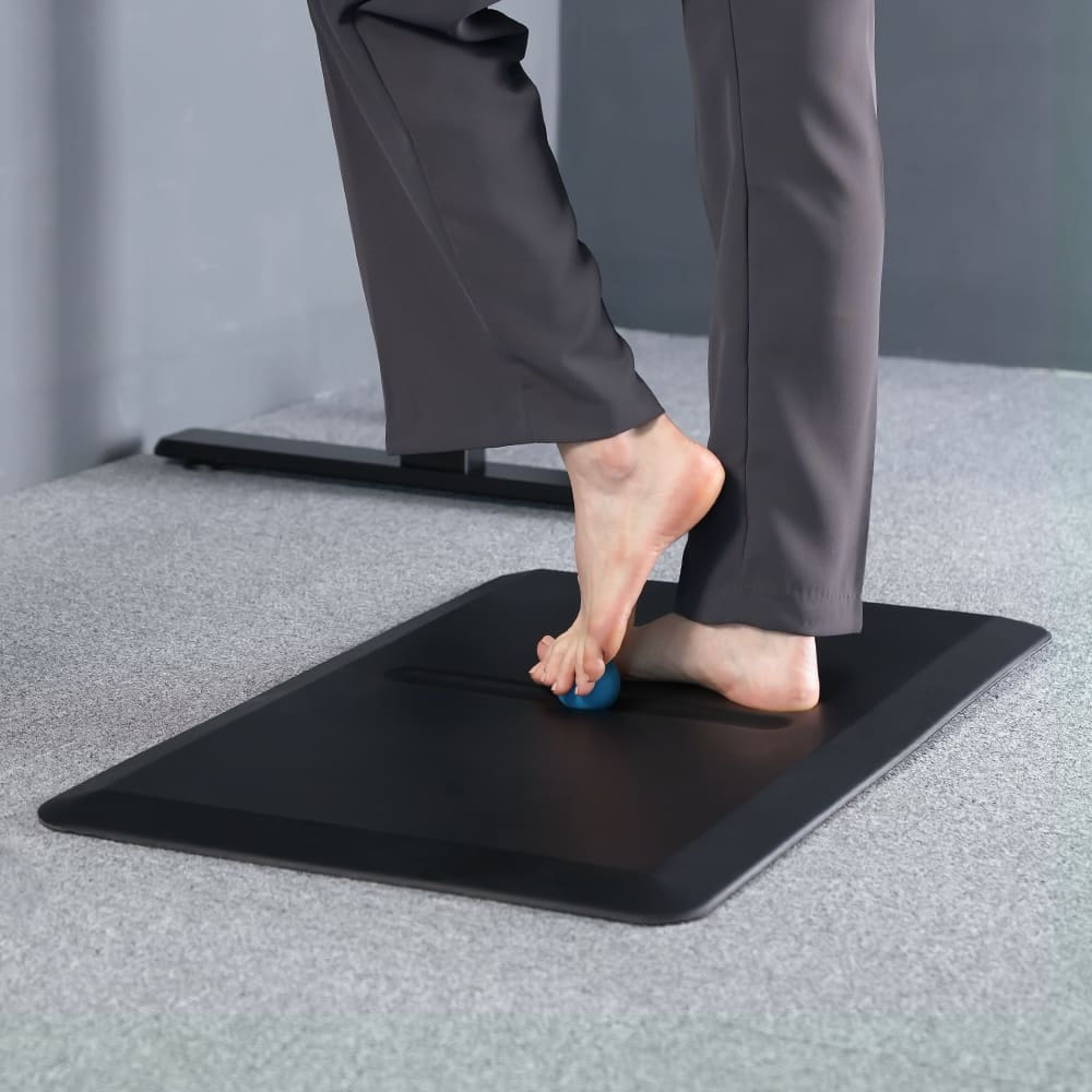 파우트 FOOT1 사무실 주방 pvc발매트 발판 블랙, 대형_990x510x20mm