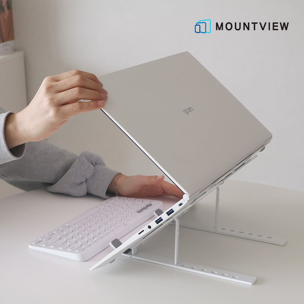 마운트뷰 초경량 알루미늄 높이조절 휴대용 노트북 거치대 받침대 스탠드 태블릿 맥북 프로