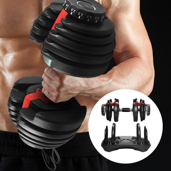 무게조절 덤벨 24kg 아령 무게별 풀세트 바벨 벤치 상체 가슴 이두 팔 운동 기구 홈트 - 메인 이미지