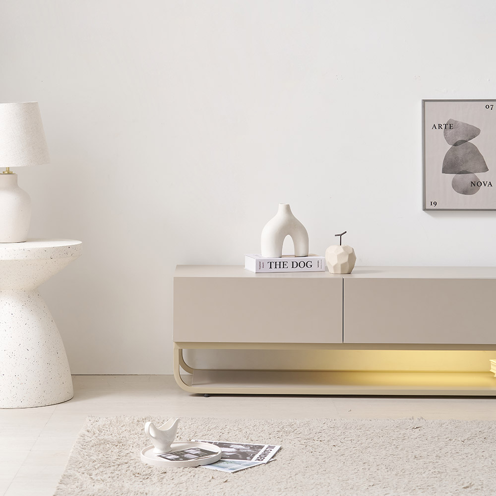 라자가구 E0등급 마리엔 모던 LED 거실장 180cm