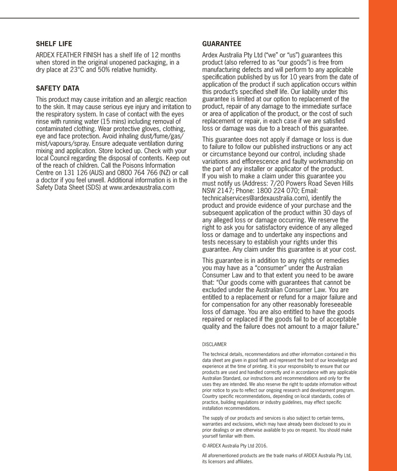 아덱스 Feather Finish 초속경 시멘트 퍼티 / 하다건재 ARDEX