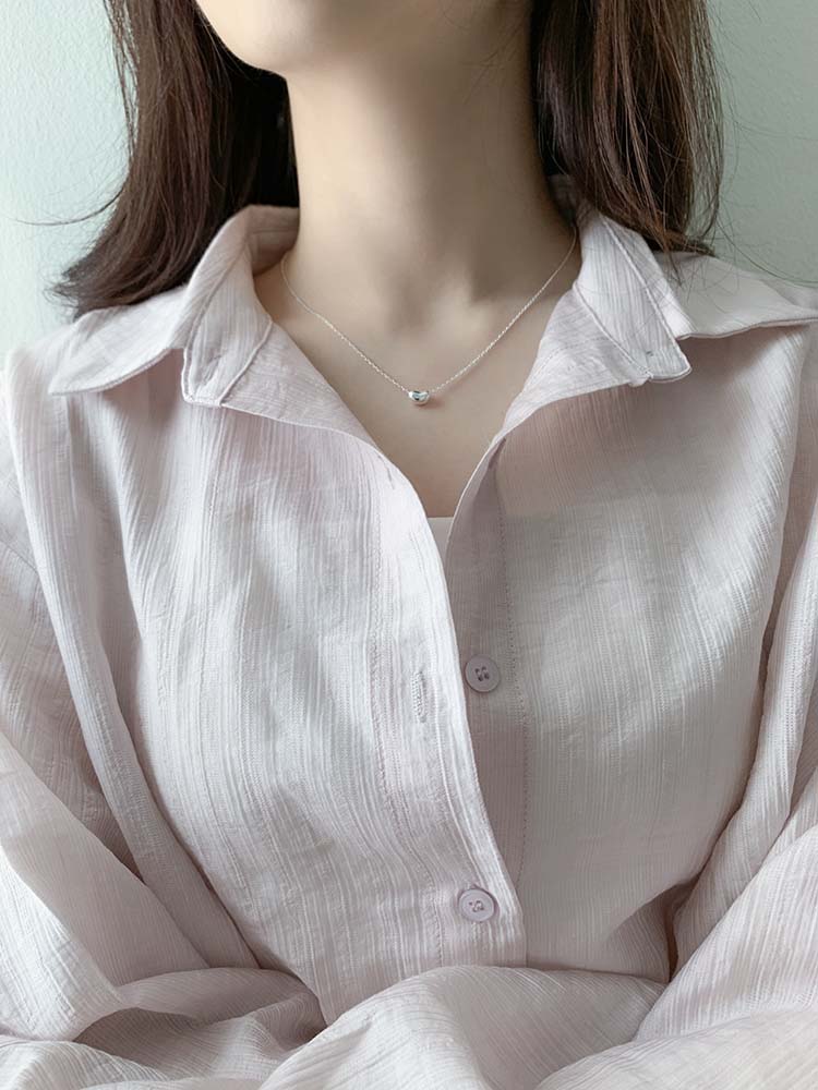[무배] 셀프러브 미니빈 네크리스 - 925실버 기본 데일리 젤리빈 콩알 순은목걸이 - 상세 이미지 4