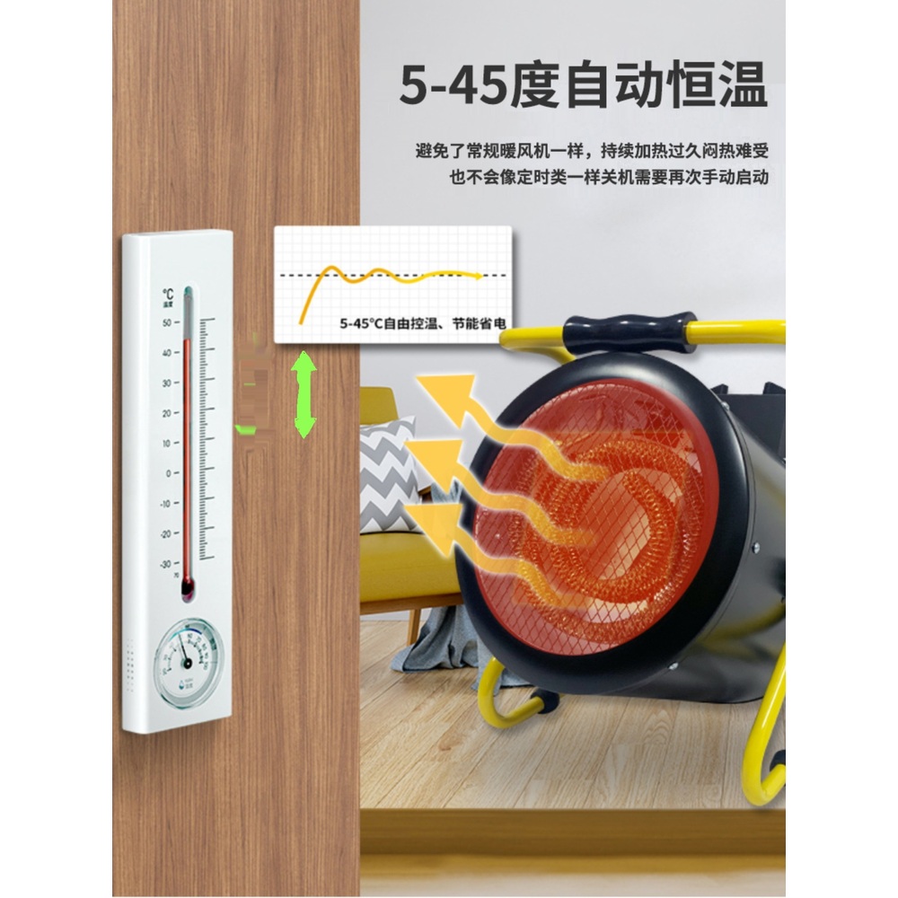 공업용 열풍기 충전 산업용 히터건 드라이기 히팅건 고전력 북유럽 3KW-220V PTC 블록 - 상세 이미지 3