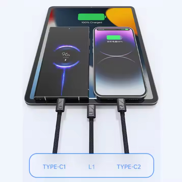 길이조절 올인원 고속충전케이블 C타입 8핀 USB 충전케이블 2CA - 상세 이미지 4