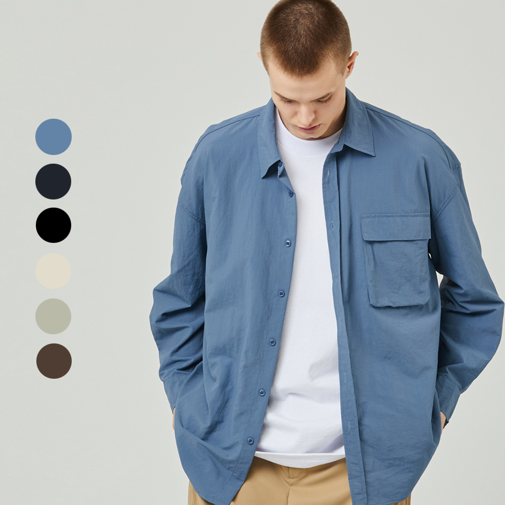 남자오버핏남방 봄 여름셔츠 UTILITY WIND SHIRTS - 상품 이미지