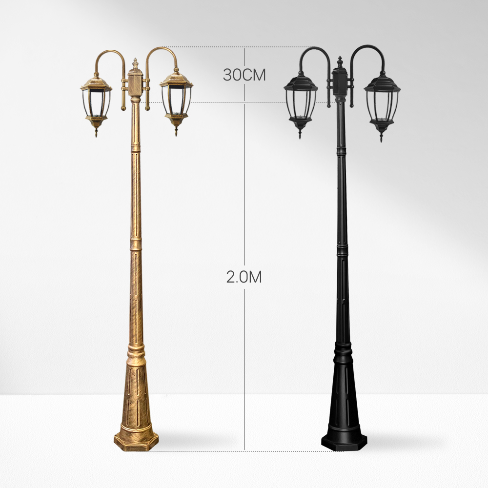 LED 전기 가로등 실외 데크 카페등 도로 조명 보안등 조경 하우스 곡면육각 기둥 2.0m - 상세 이미지 2