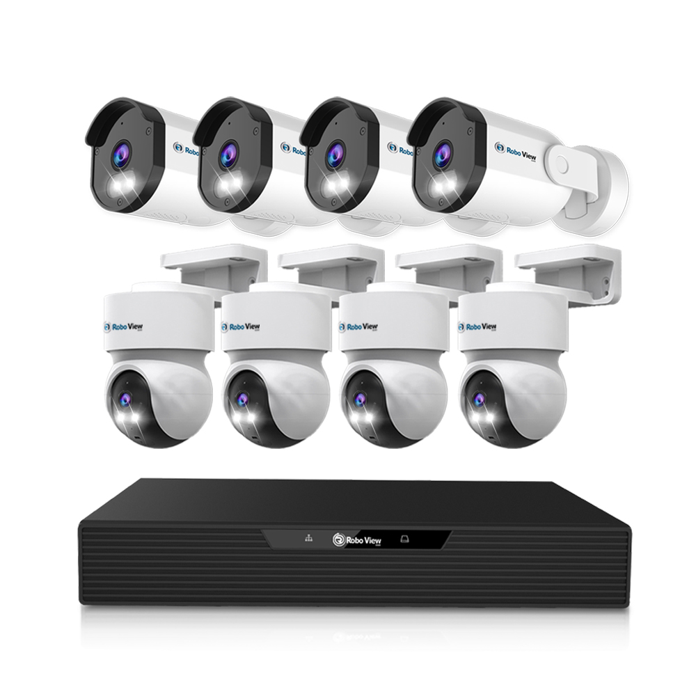 글로벌아이넷 로보뷰 NVR 8채널 AI CCTV POE 녹화기 4K UHD N5 4개+A7 4개 - 메인 이미지