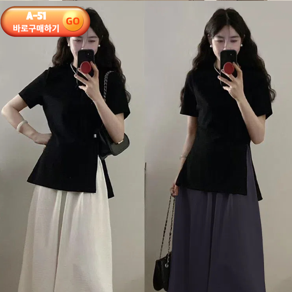 여성 빅사이즈 데님투피스 레이어드 루즈핏 투피스세트 조끼 티셔츠팬츠 원피스 코디세트 - 상세 이미지 5