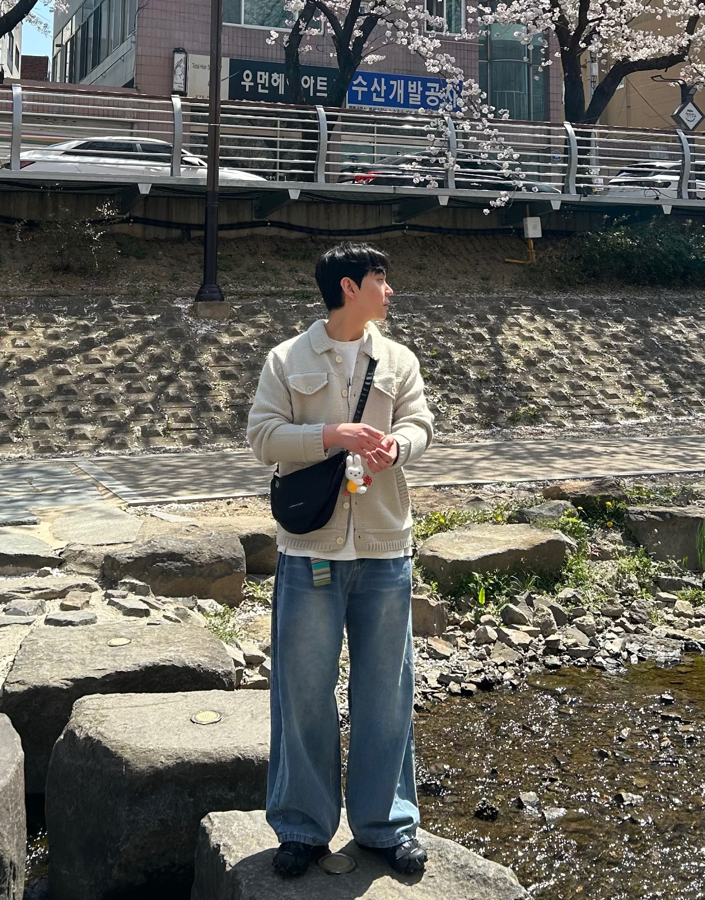 론네바이론 사라백 유럽여행가방 핸드폰 여권 가방 여행용 반달 크로스 슬링 백