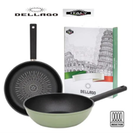 [DELLAGO] 델라고 알리오(AGLIO) 인덕션(IH) 겸용 티타늄 후라이팬 프라이팬 2종세트 (프라이팬28cm+궁중팬28cm)