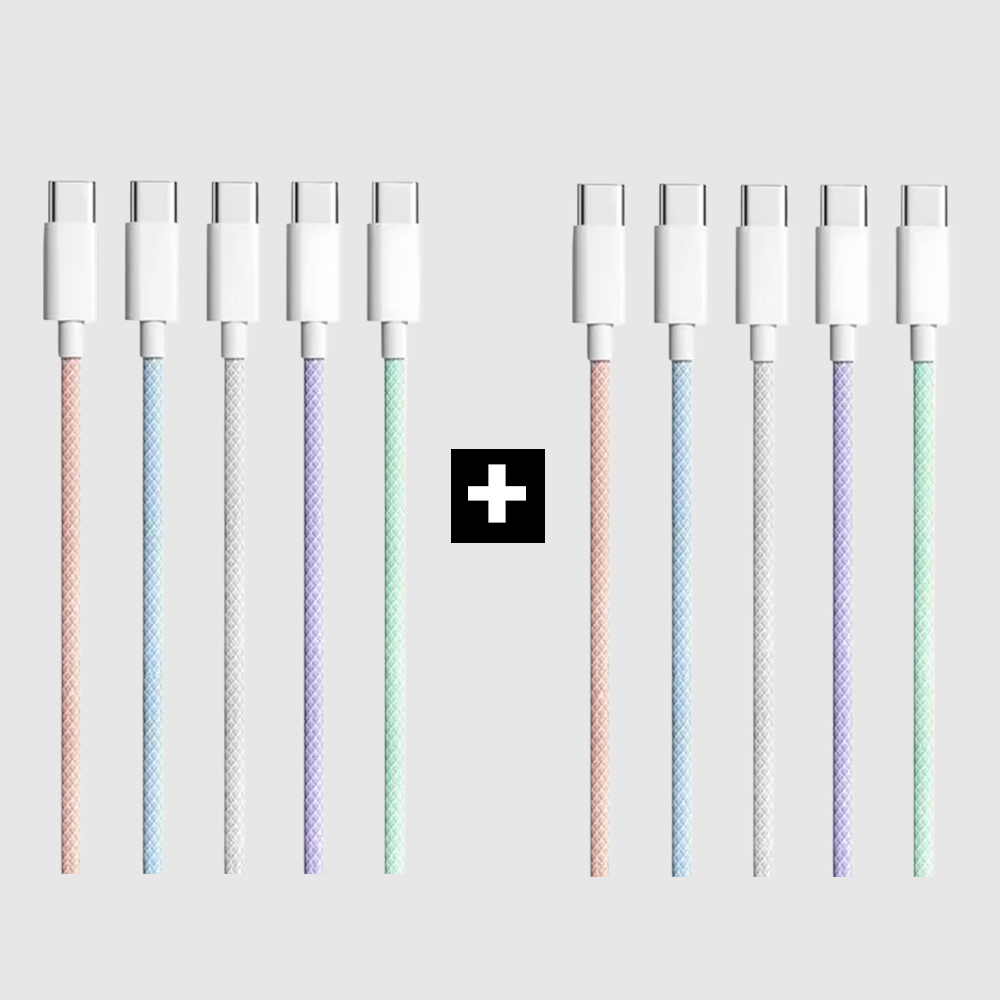 1+1 CtoC 60W C타입 케이블 1M USB-C 파스텔 컬러 고속충전 아이폰16 - 상품 이미지