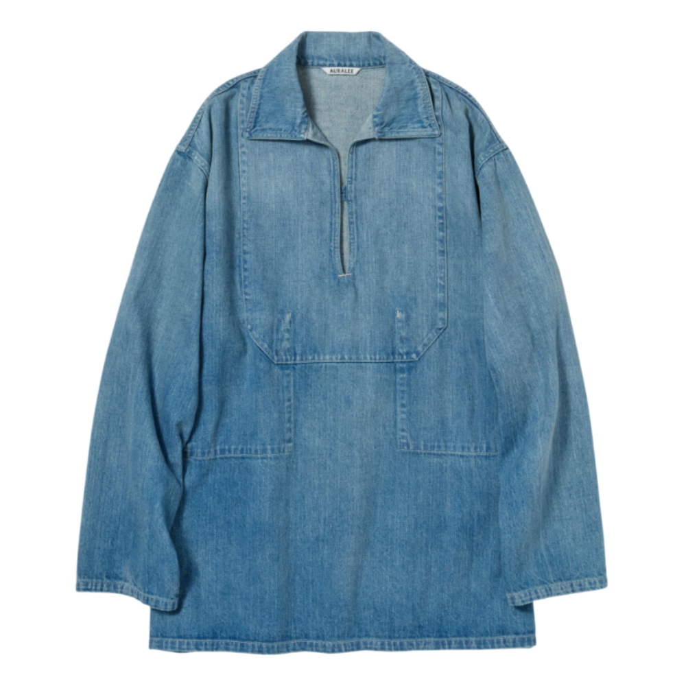오라리 우먼즈 셔츠 SELVEDGE FADED LIGHT DENIM P/O SHIRT 25SS - 메인 이미지