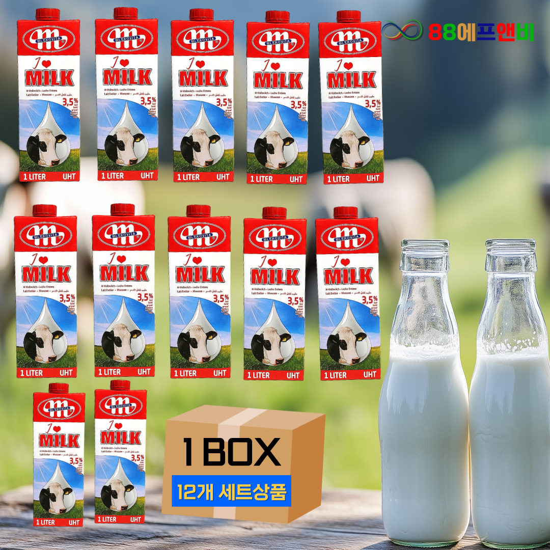 믈레코비타 수입 멸균우유 1000ml 12개 아이러브밀크 폴란드