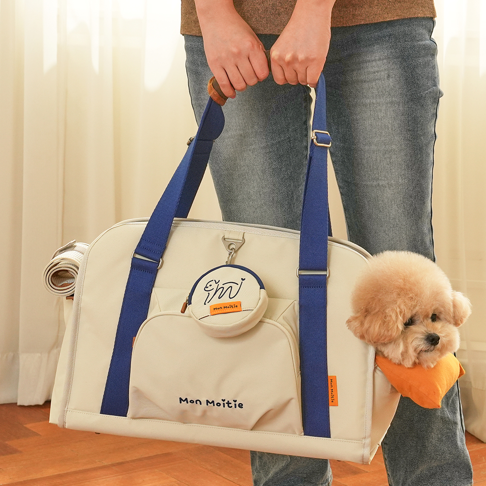 몽모아티 반려동물 이동가방 어썸백 블루 반려견 카시트 애견 소프트켄넬 이동장