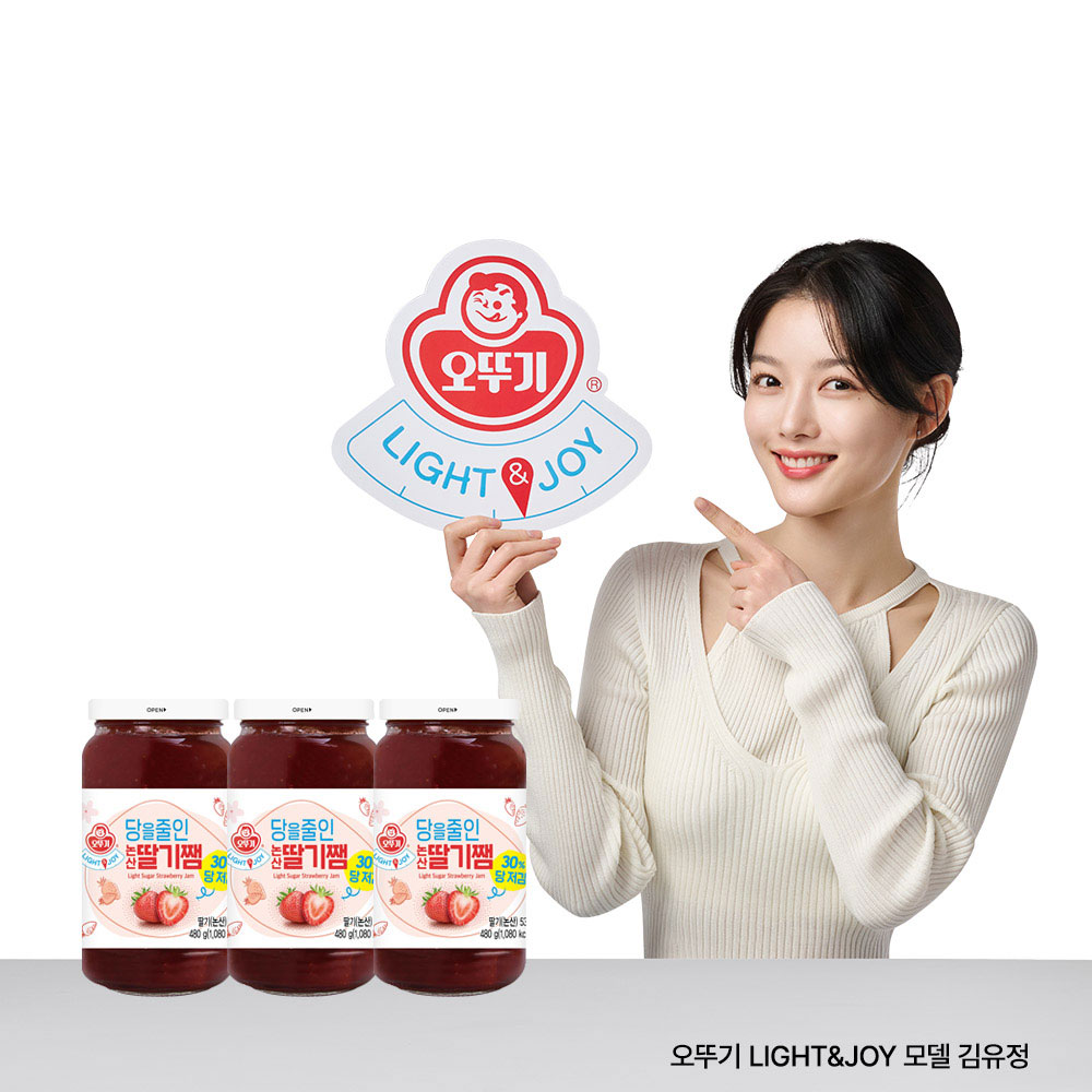 오뚜기 LIGHTJOY 당을줄인 논산딸기쨈 480g 3개 - 메인 이미지