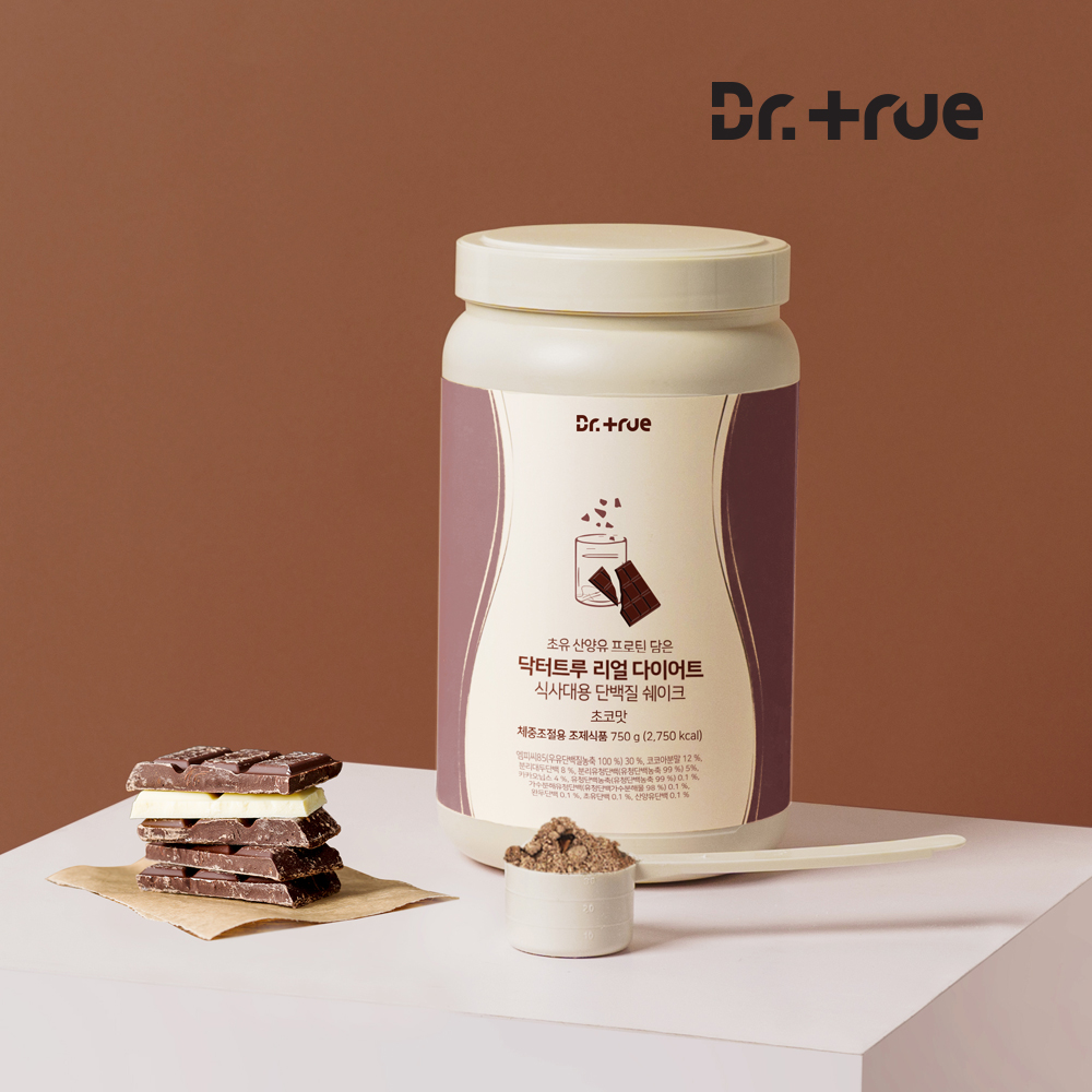 닥터트루 다이어트 식사대용 산양유 초유 단백질 쉐이크 보충제 초코맛, 750g, 1개 - 메인 이미지
