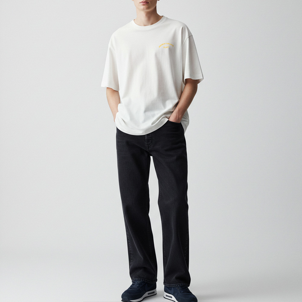 앤드류포맨 5부오버핏 플래키 반팔티 남여공용 티셔츠 여름 데일리 캐주얼 루즈핏 프린팅 커플룩 캠핑 바캉스 여행 이미지 8