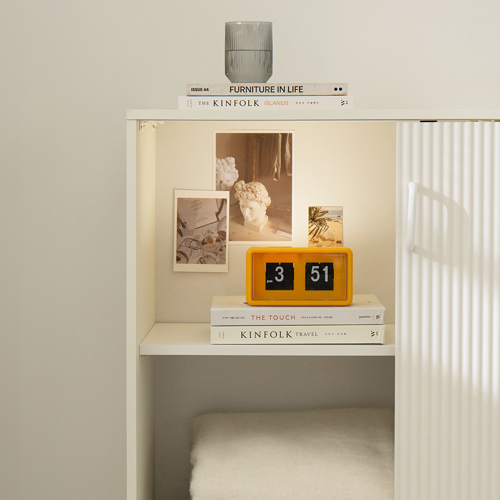 라자가구 미아 E0 템바보드 슬라이딩 거실 베란다 다용도 미닫이 수납장 800, 3단, 아이보리