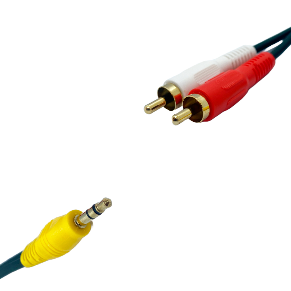 국산 2RCA - AUX 3.5 ST 스피커 앰프 오디오 케이블 1.5m, 1개