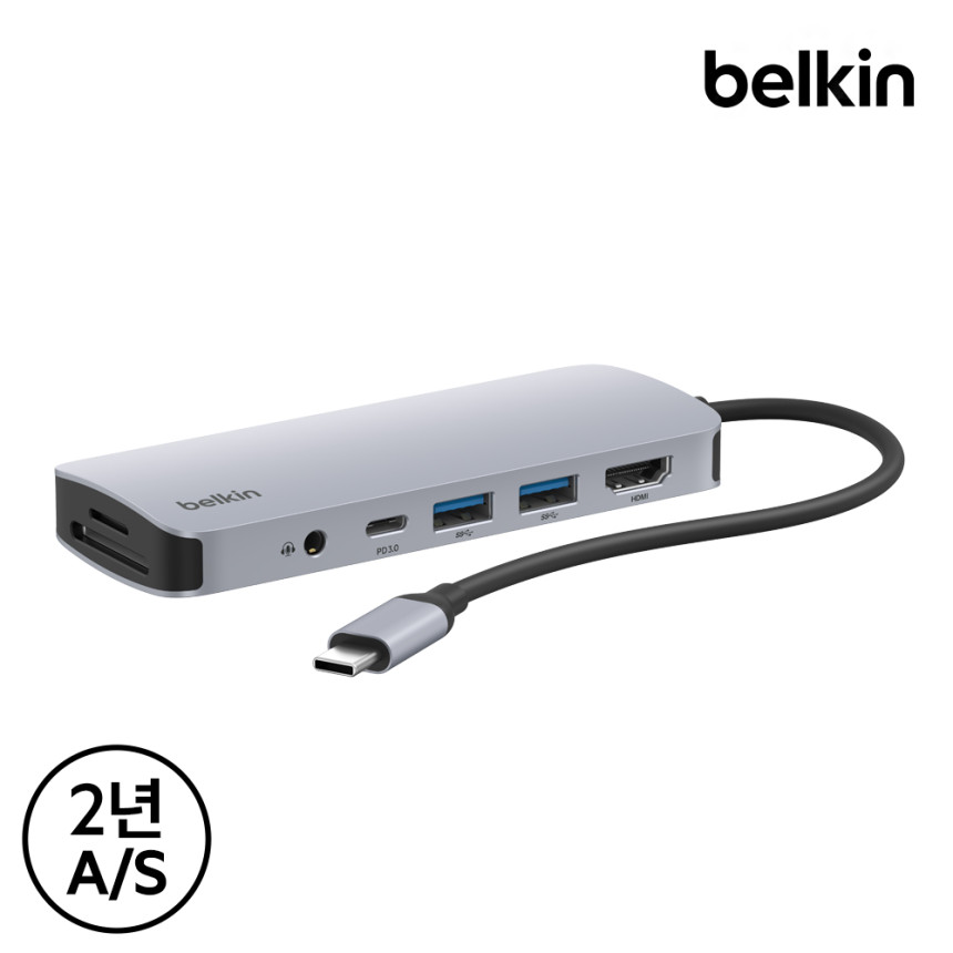 벨킨 7in1 USB-C타입 멀티 허브 AVC009bt 맥북 에어 프로 M5 갤럭시북6 아이패드 윈도우 노트북 호환 사진 3